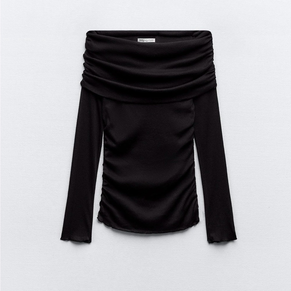 Zara Black Off-Shoulder Blouse